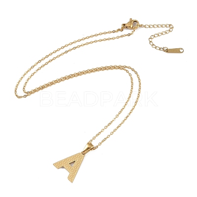 Ion Plating(IP) Initial Letter 304 Stainless Steel Pendant Necklaces NJEW-M199-01G-A-1