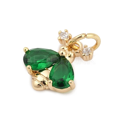 Brass Pave Cubic Zirconia Charms KK-Q096-14B-G-1