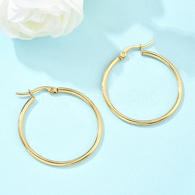 Ion Plating(IP) 304 Stainless Steel Hoop Earrings EJEW-N0016-11G-E-1