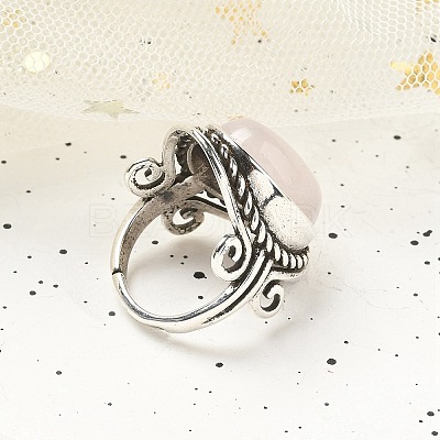 Natural Rose Quartz Adjustable Rings RJEW-I108-01AS-13-1