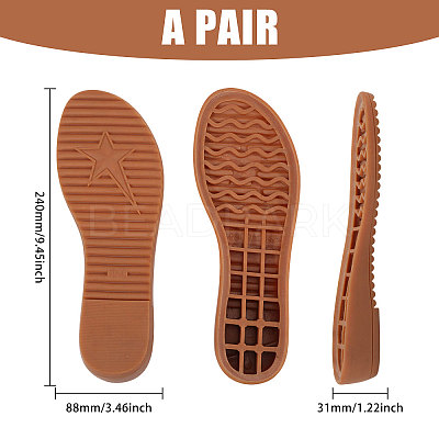 Anti Skid Synthetic Rubber Shoes Bottom Heel Sole AJEW-WH0816-078-1