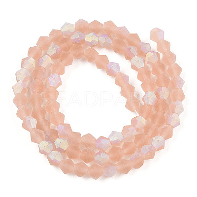 Imitate Austrian Crystal Bicone Frosted Glass Beads Strands LS-EGLA-A039-T4mm-MB12-1