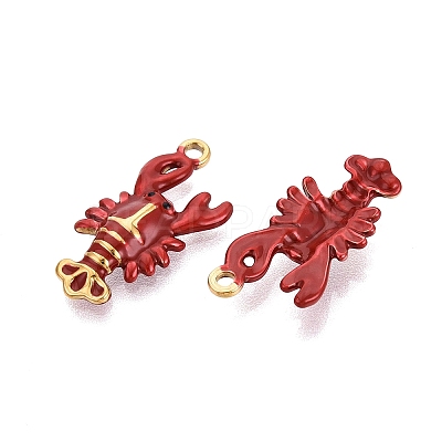 304 Stainless Steel Enamel Pendants STAS-I355-11G-08-1