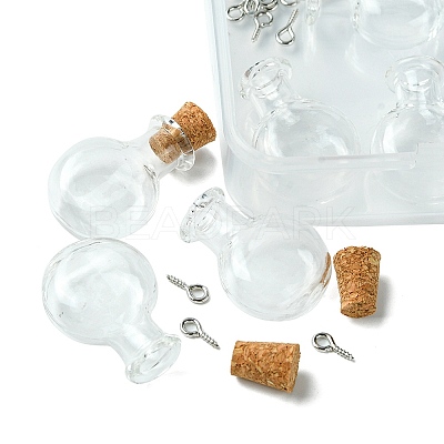 6Pcs Clear Mini High Borosilicate Glass Bottle Bead Containers AJEW-FS0001-09A-1