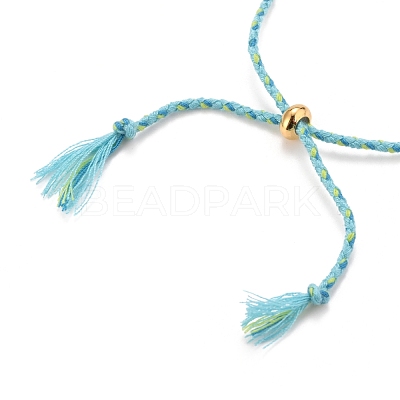 Adjustable Braided Cotton Cords Slider Bracelets Making BJEW-JB05743-1