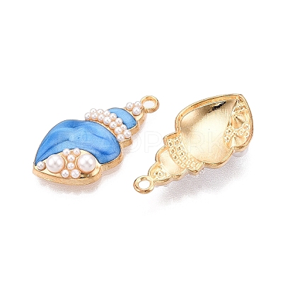 Rack Plating Alloy Enamel Pendants X-ENAM-N056-368KCG-1