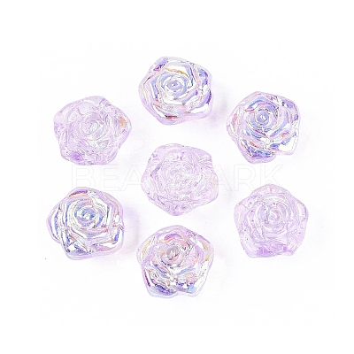 Electroplate Transparent Glass Beads Strands EGLA-N056-02A-03-1