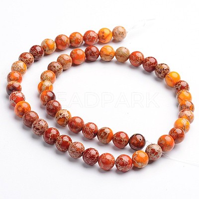 Dyed Natural Imperial Jasper Round Bead Strands G-M274-04-4mm-1