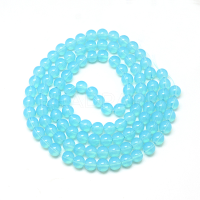 Baking Paint Glass Beads Strands X-DGLA-Q023-6mm-DB19-1