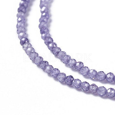 Cubic Zirconia Beads Strands X-G-F596-48E-3mm-1