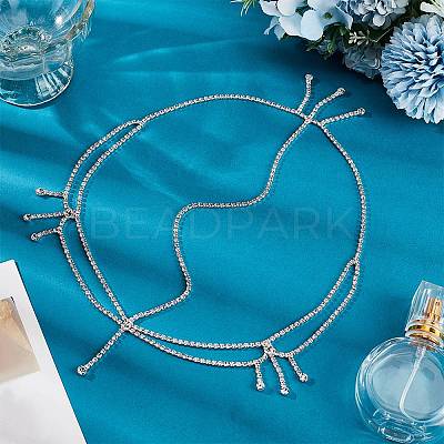 Brass Rhinestone Bridal Headbands for Women OHAR-WH20014-003S-1