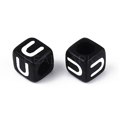 Initial Acrylic Horizontal Hole Beads OACR-ZX006-35U-1