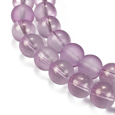 Frosted Transparent Glass Bead Strands X1-GLAA-P065-8mm-07-1
