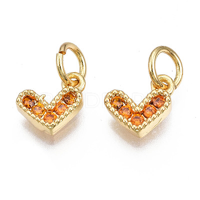 Brass Micro Pave Cubic Zirconia Charms KK-N227-33G-02-NF-1