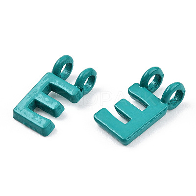 Rack Plating Spray Painted Alloy 2-Loop Link Pendants PALLOY-N176-01E-1