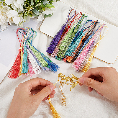120Pcs 24 Colors Polyester Tassel Decorations HJEW-SP0001-06-1