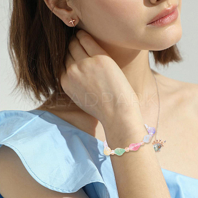 80Pcs 10 Colors Transparent Spray Paint Glass Beads GLAA-SC0003-33-1