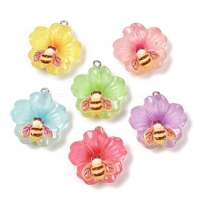 Opaque Resin Pendants RESI-D016-02B-1