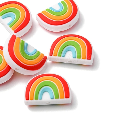 6Pcs Food Grade Eco-Friendly Silicone Focal Beads SIL-YW0001-04F-1