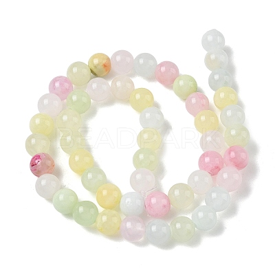 Natural Colorful Green Jade Beads Strands G-G757-01-8mm-1