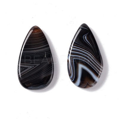 Natural Dyed & Heated Black Agate Pendants G-B030-13-1