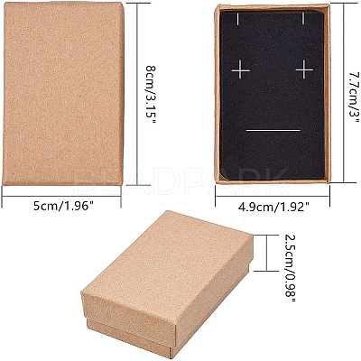 Kraft Paper Cardboard Jewelry Boxes CBOX-BC0001-09-1