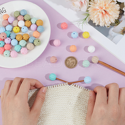 50Pcs Food Grade Silicone Focal Beads SIL-NB0001-52B-1