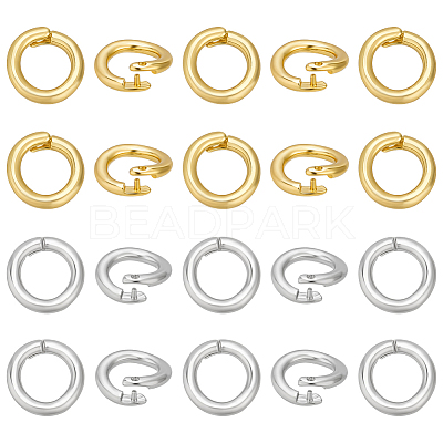 60Pcs 2 Colors Brass Open Jump Rings KK-BC0015-81-1