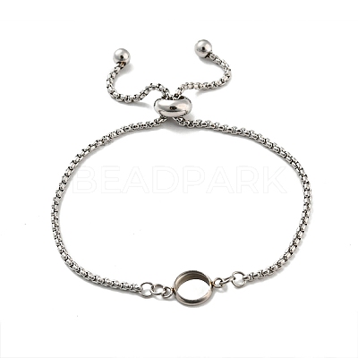 Non-Tarnish 304 Stainless Steel Round Cabochon Setting Bracelets DIY-Z026-01A-1