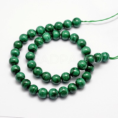 Natural Malachite Bead Strands G-O152-47-6mm-1