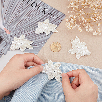 3D Imitation Pearl Flower Ornament Accessories DIY-WH0343-11-1