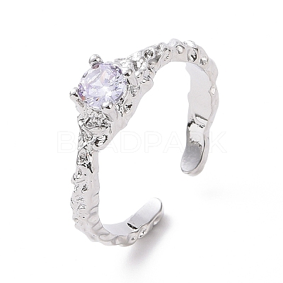Cubic Zirconia Open Cuff Ring LS-RJEW-D119-10P-1