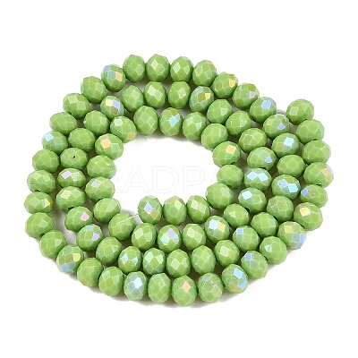 Electroplate Opaque Solid Color Glass Beads Strands EGLA-A044-P6mm-L30-1