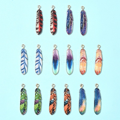 16Pcs 8 Styles Alloy Enamel Pendants FIND-FS0002-69-1