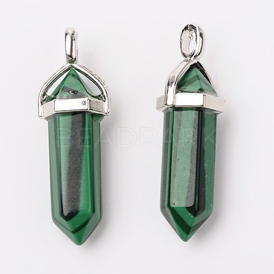 Dyed Synthetic Malachite Pointed Pendants G-F295-03D-1