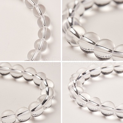 Natural Crystal Round Beads Stretch Bracelets BJEW-N301-8mm-07-1