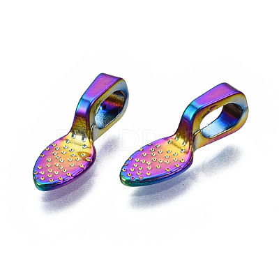 Rainbow Color Alloy Glue-on Flat Pad Bails for Pendant Making PALLOY-N163-097-NR-1