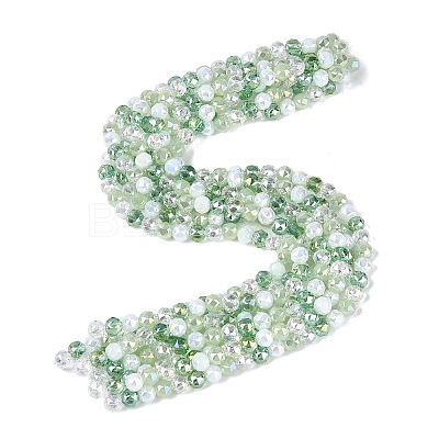 Electroplate Imitation Jade & Opaque & Transparent Glass Beads Strands EGLA-Q135-8MM-A06-1