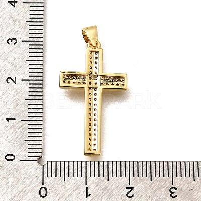 Rack Plating Brass Micro Pave Cubic Zirconia Pendants KK-L226-005G-03-1