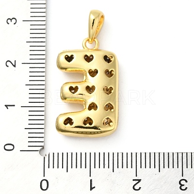 Brass Micro Pave Cubic Zirconia Pendants KK-E061-03G-05-1