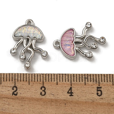Rack Plating Alloy Rhinestone Pendants PALLOY-F312-05P-1