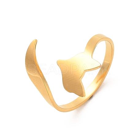 304 Stainless Steel Open Cuff Rings RJEW-Q808-02F-G-1