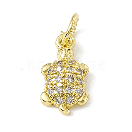 Brass Micro Pave Cubic Zirconia Charms ZIRC-F132-30G-1