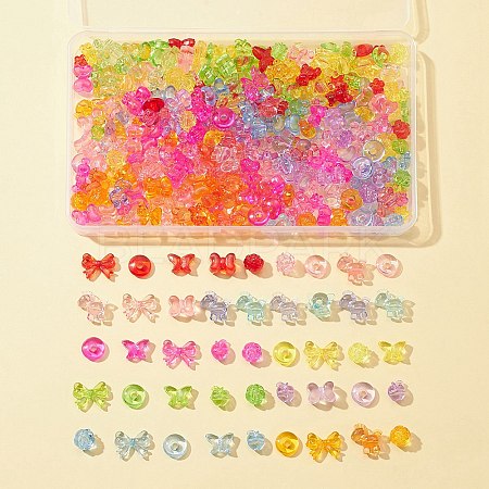 150G 10 Style Transparent Acrylic Beads TACR-FS0001-31-1