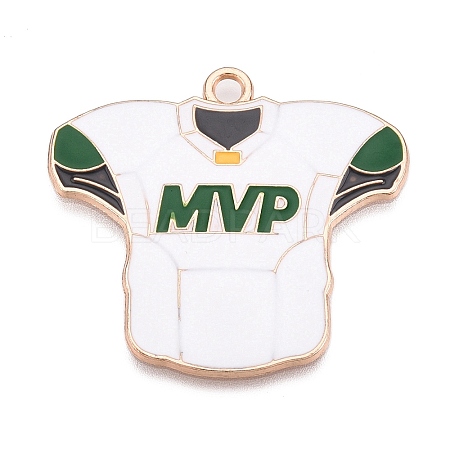 Rugby Theme Alloy Enamel Pendants ENAM-T021-08KCG-1