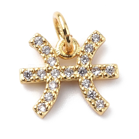 Brass Micro Pave Cubic Zirconia Charms ZIRC-F131-16G-12-1