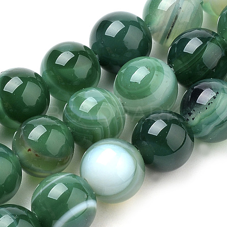 Natural Striped Agate/Banded Agate Beads Strands G-S259-04E-6mm-1