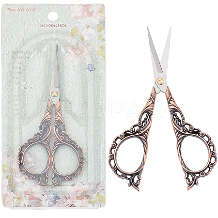1Pc Peach Blossom Stainless Steel Scissors AJEW-SC0002-78B-1
