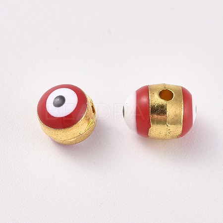 Alloy Enamel European Beads ENAM-WH0047-14L-1