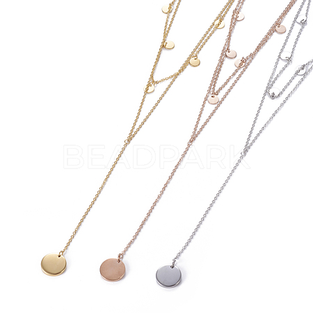 304 Stainless Steel Two Tiered Necklaces NJEW-O118-18-1